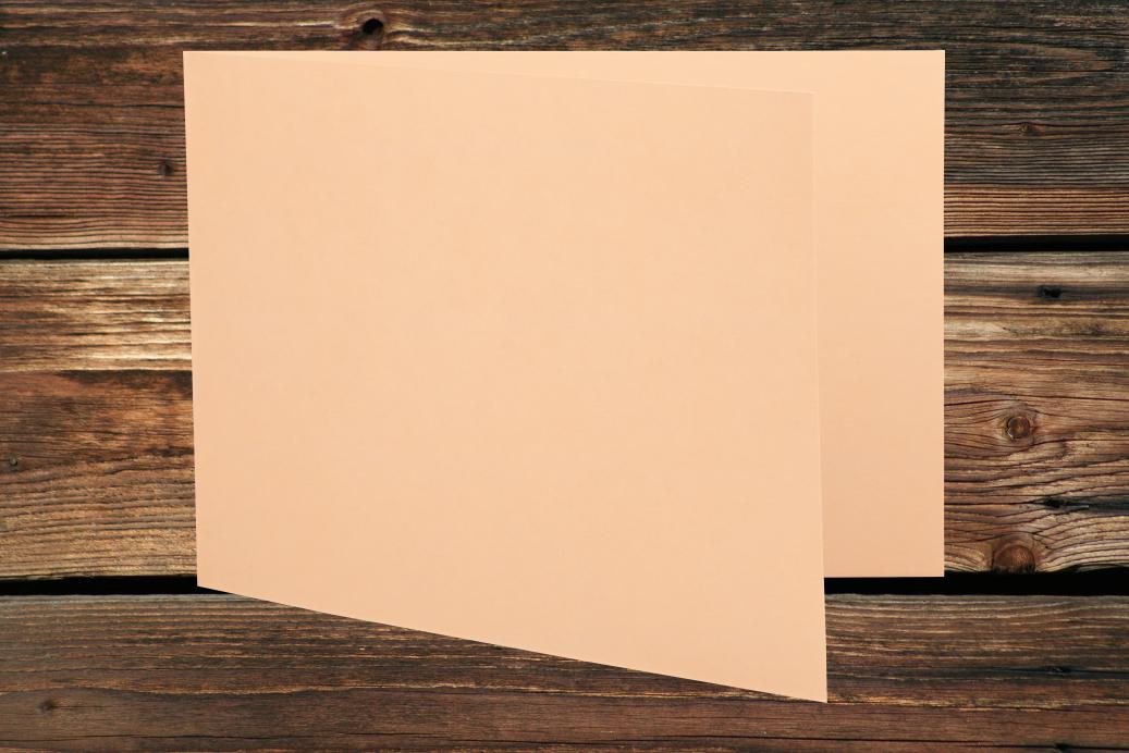 Klappkarten 110x170/340 mm langdoppelt Aprikose 230 g/qm